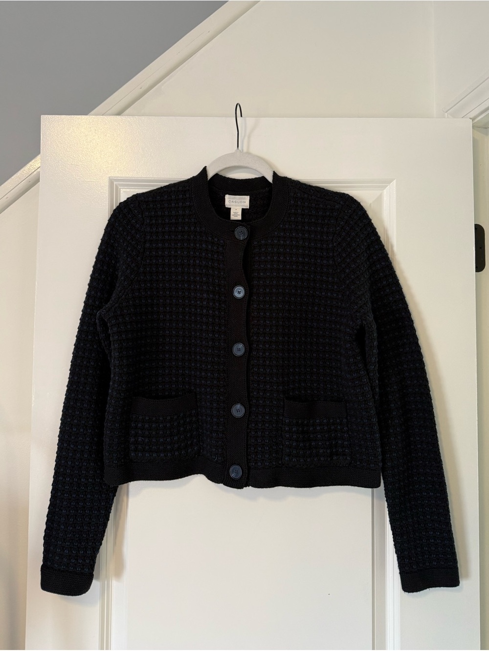 Caslon Textured Sweater Jacket Knit Button-Up Sweater
